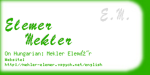 elemer mekler business card